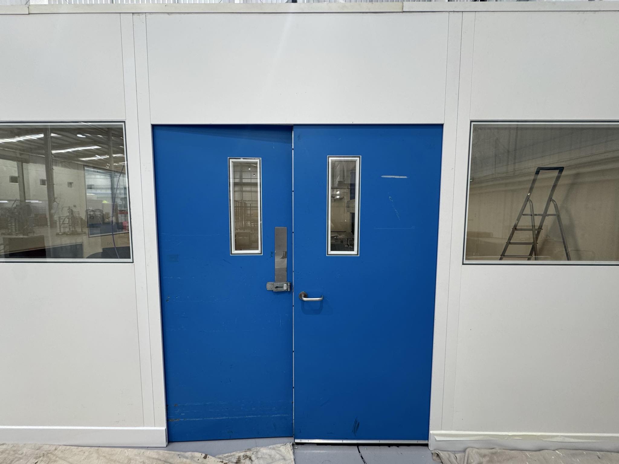 Office door being painted